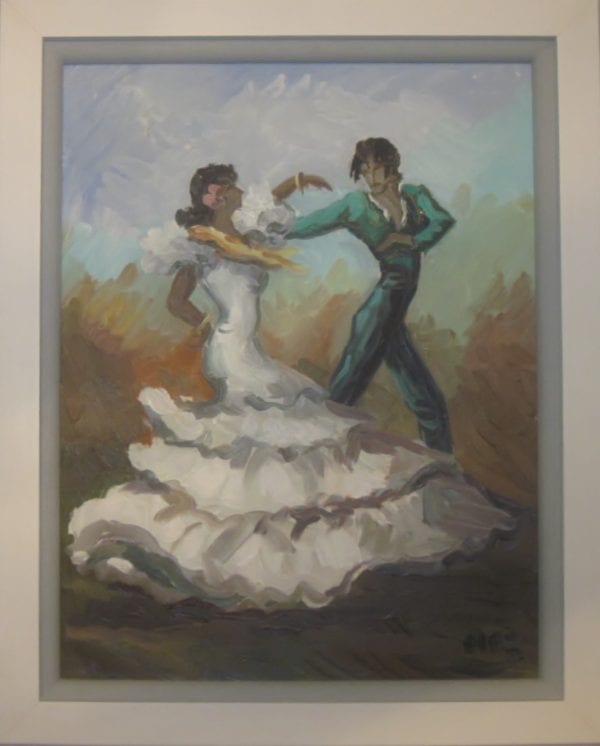 Puerto de la Cruz, Spanish dancers painting