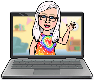 me in computer waving bitmoji - summer version