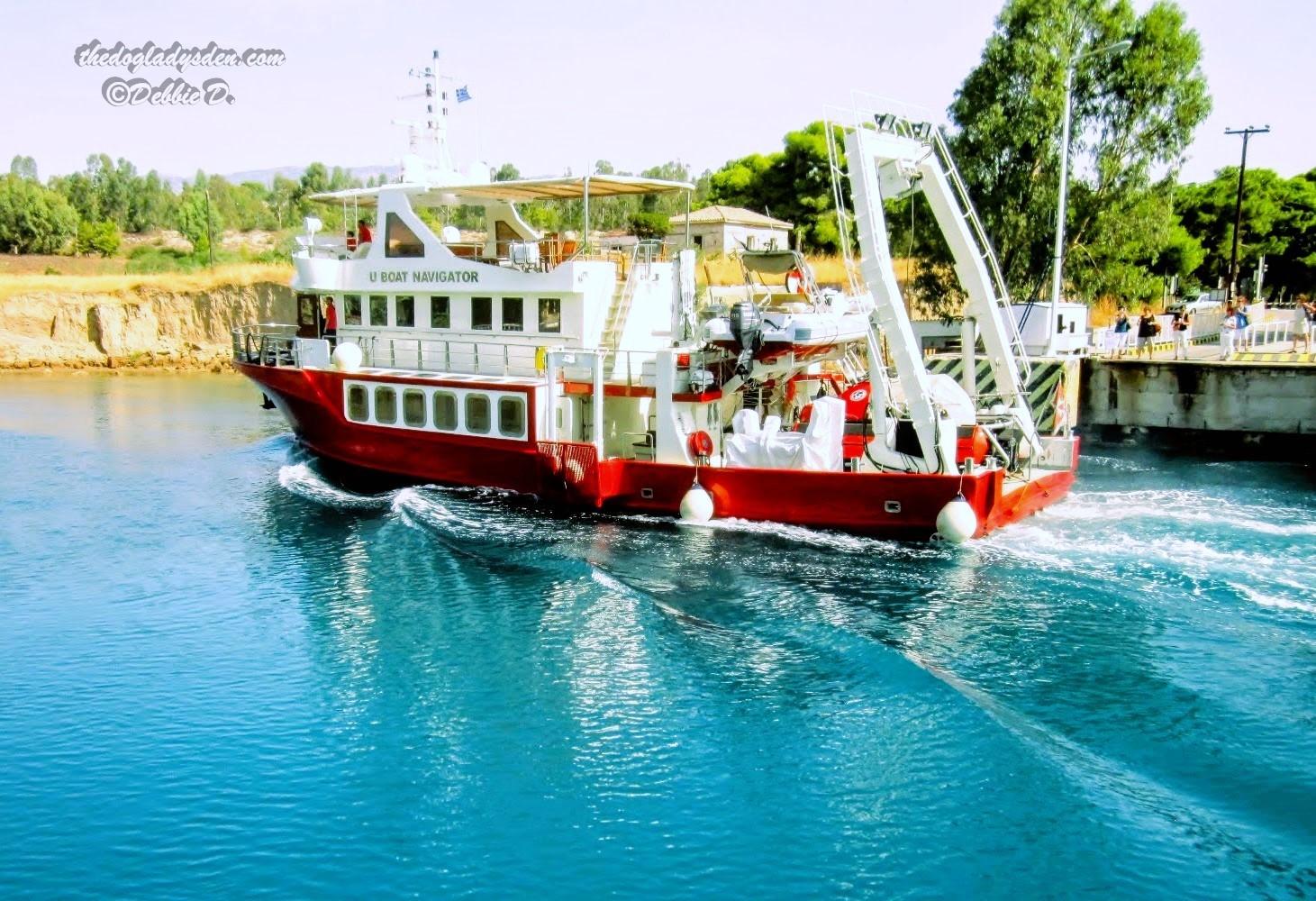 BOAT IN THE GULF OF CORINTH, GREECE