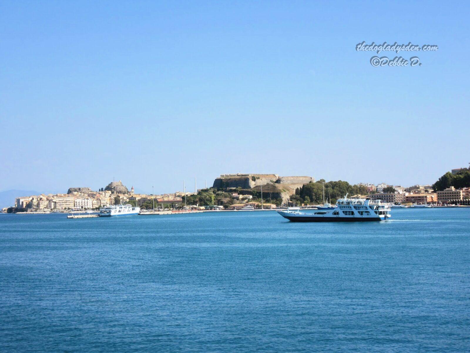 blue waters and skies of corfu, greece