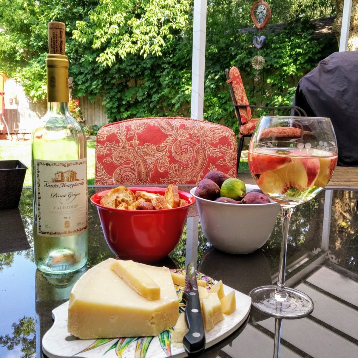 wine and cheese and figs