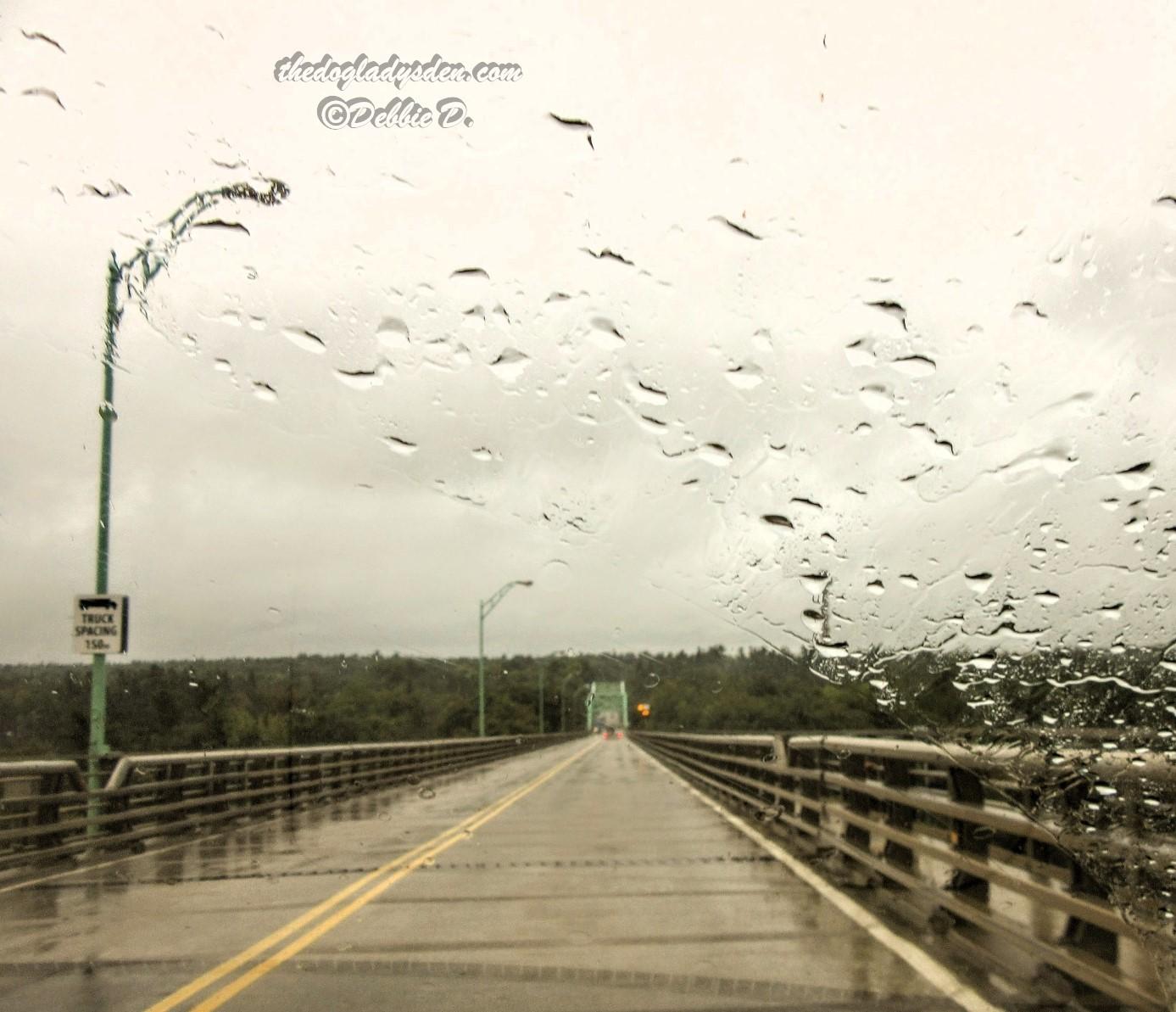 rainy day on the 1000 islands bridge corder crossing