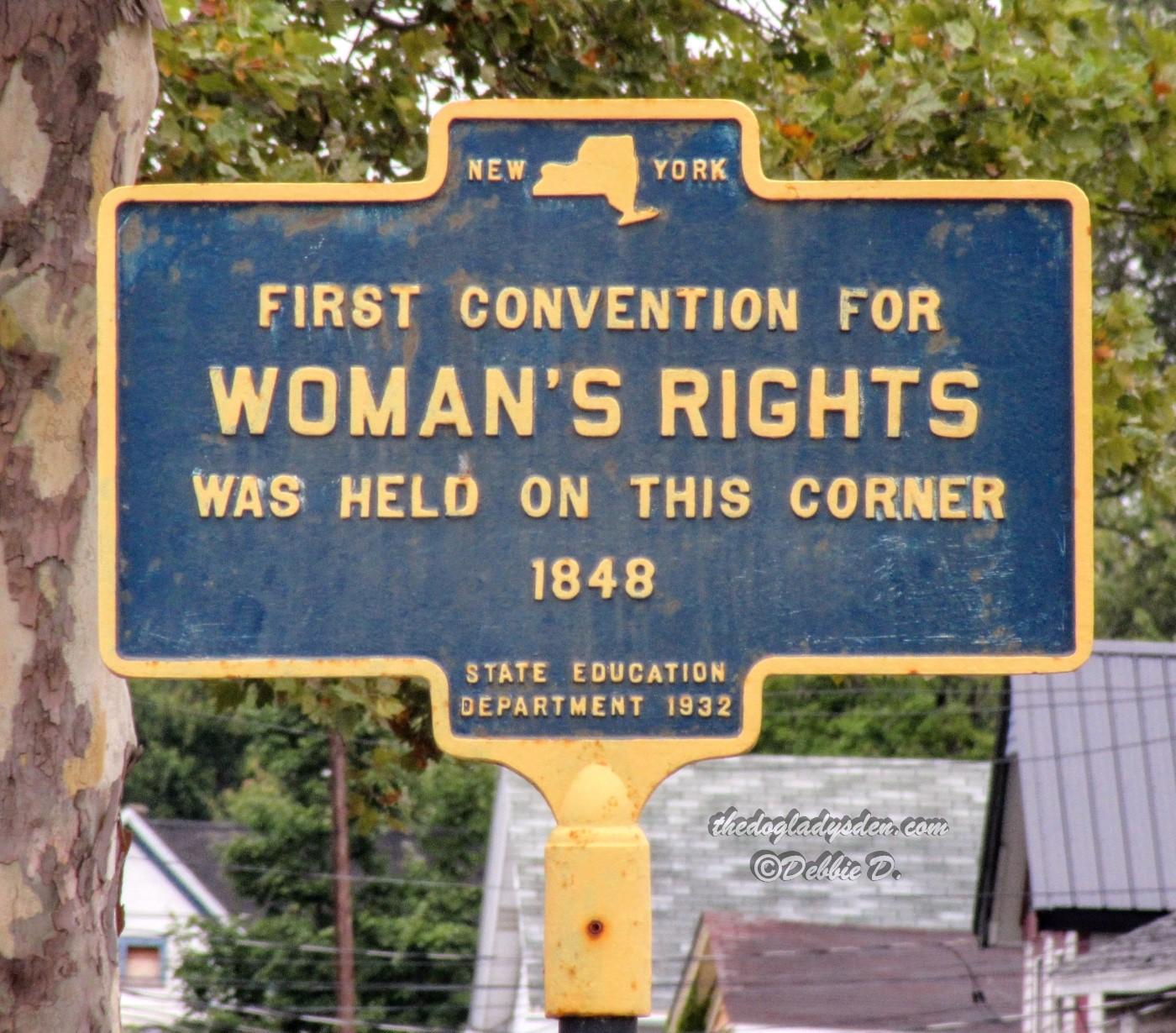 seneca falls women's rights first convention sign